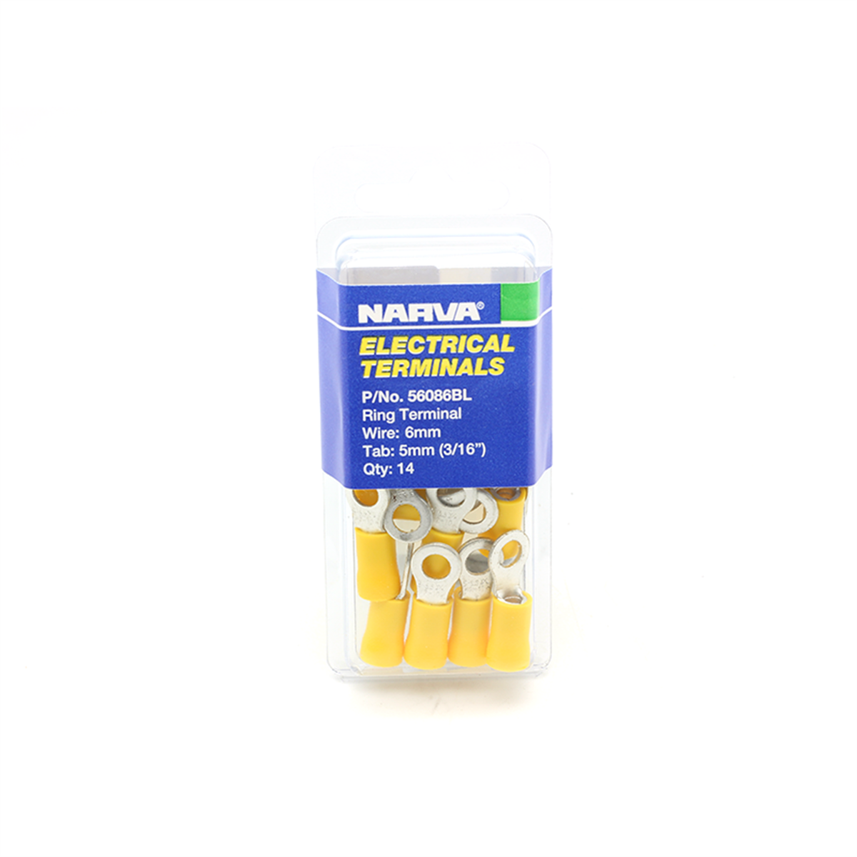 Narva Yellow Flared Vinyl Insulated Ring Terminal 5mm 14 Pack - SuperSaverAU - view 1