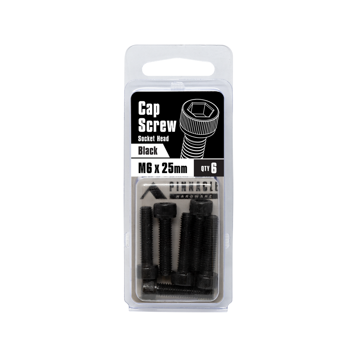 Pinnacle M6 x 25mm Steel Black Oxide Socket Head Cap Screw 6 Pack