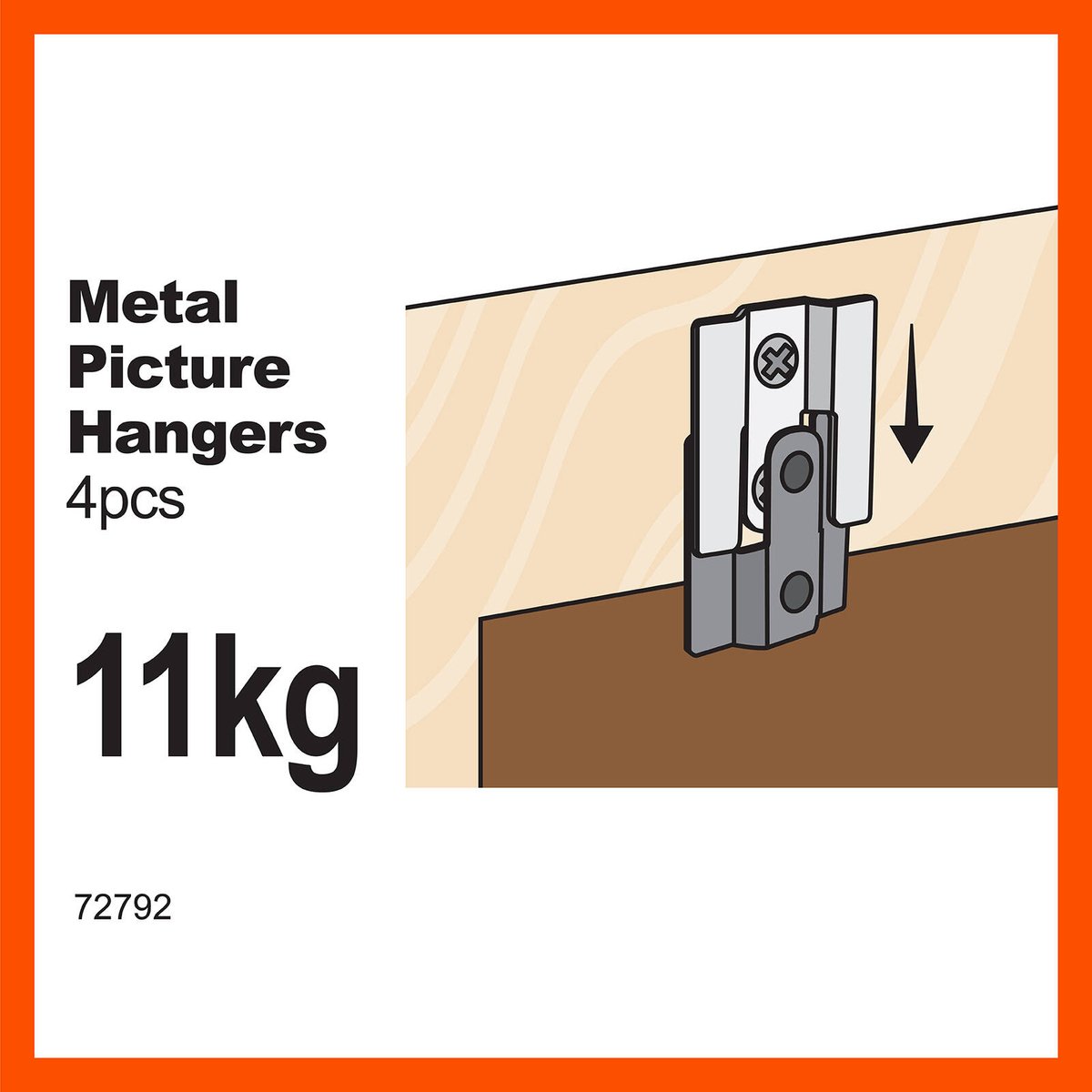 Everhang 11kg Flush Mount Picture Hanger Set, Zinc Plated Steel - 2 Pack
