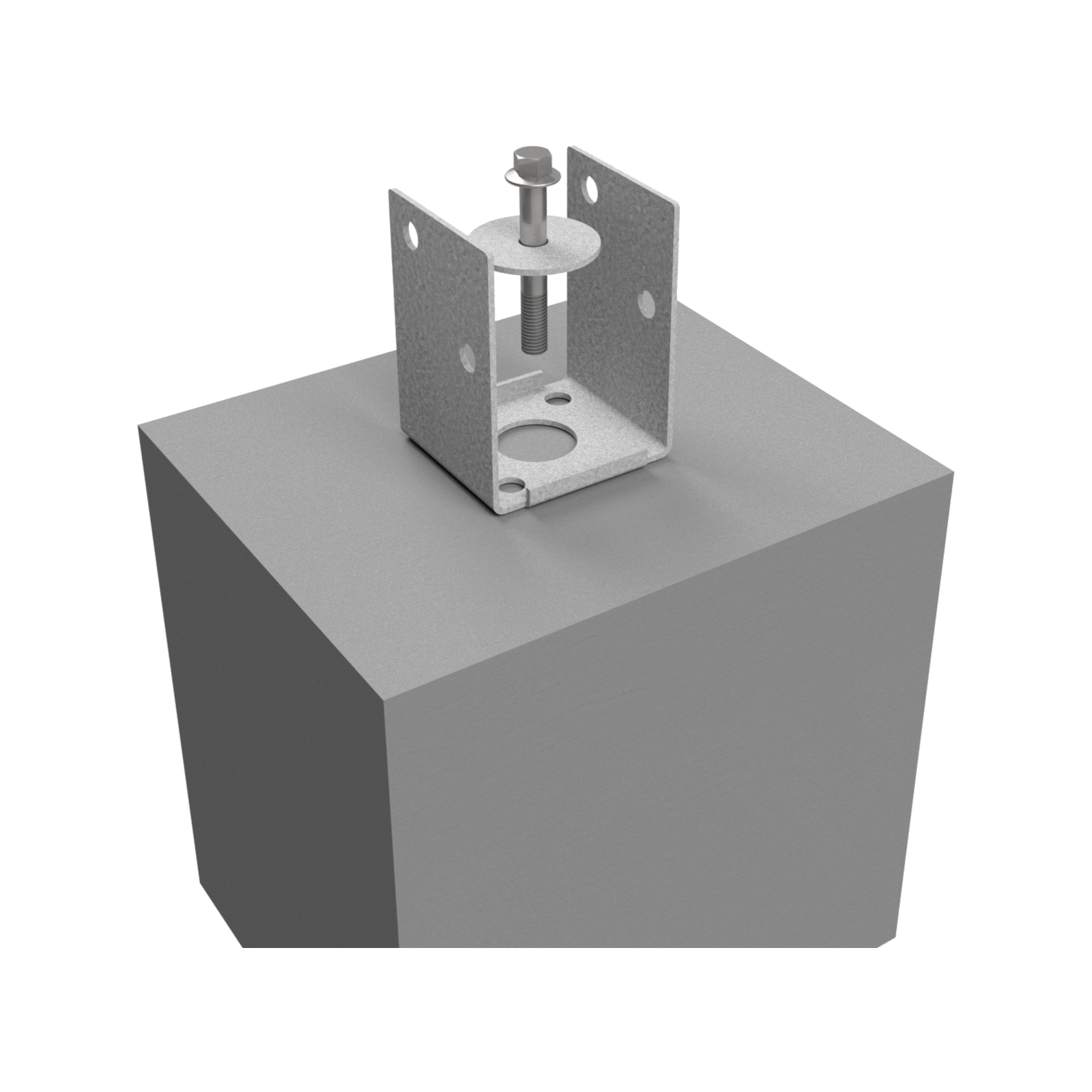 VUEPRO 90mm Galvanised Bolt Down Post Support - Each