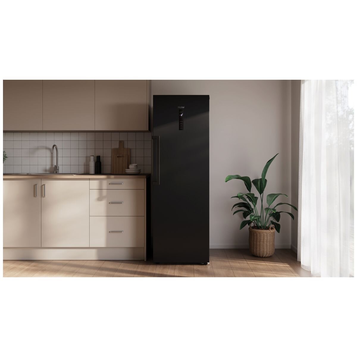 Haier 300 Series 272L Hybrid Upright Freezer - Black, Frost Free, Super Freeze, 5 Star Energy - HVF275DC