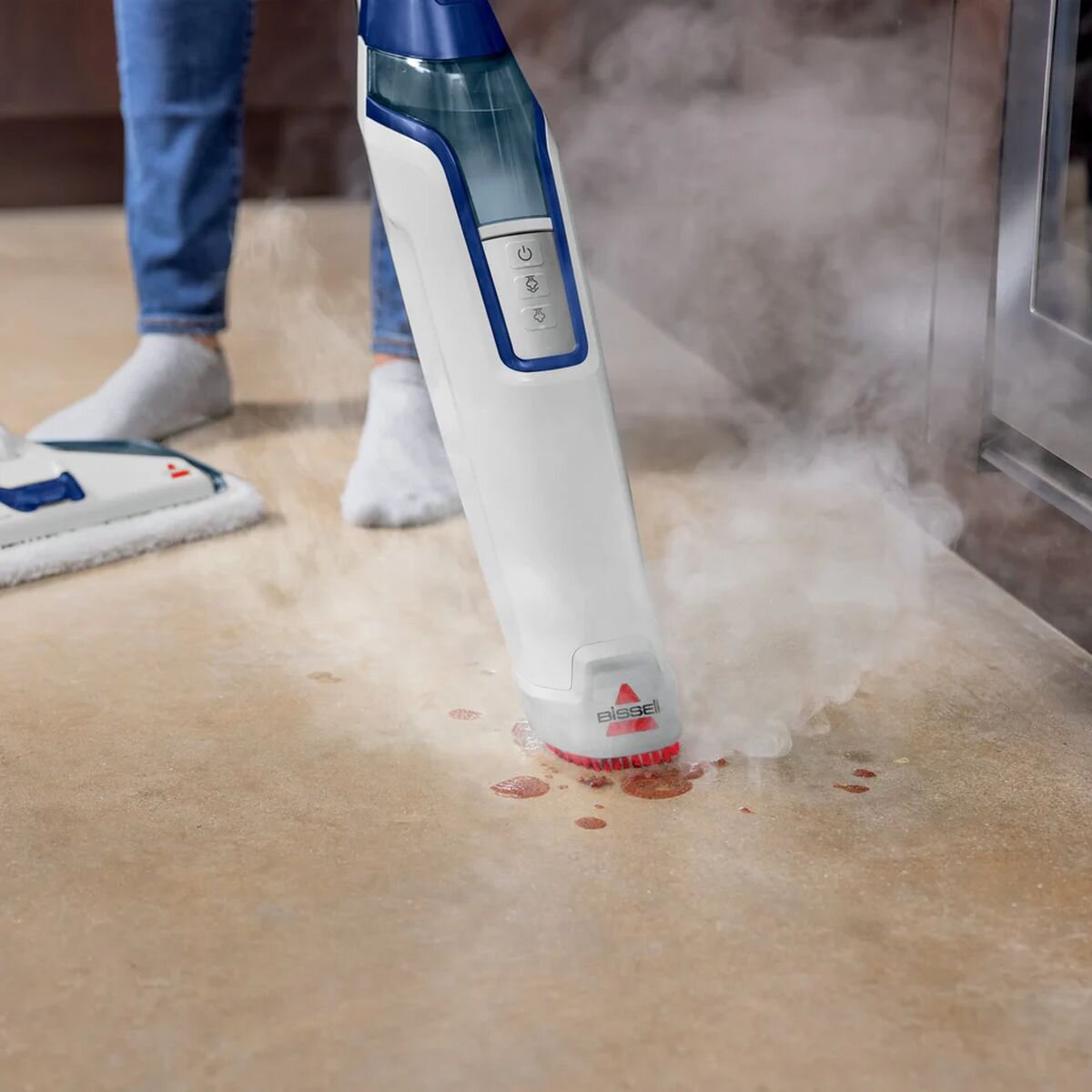 Bissell PowerFresh Deluxe Steam Mop - SpotBoost Brush - High and Low Steam Settings - White - 1979F