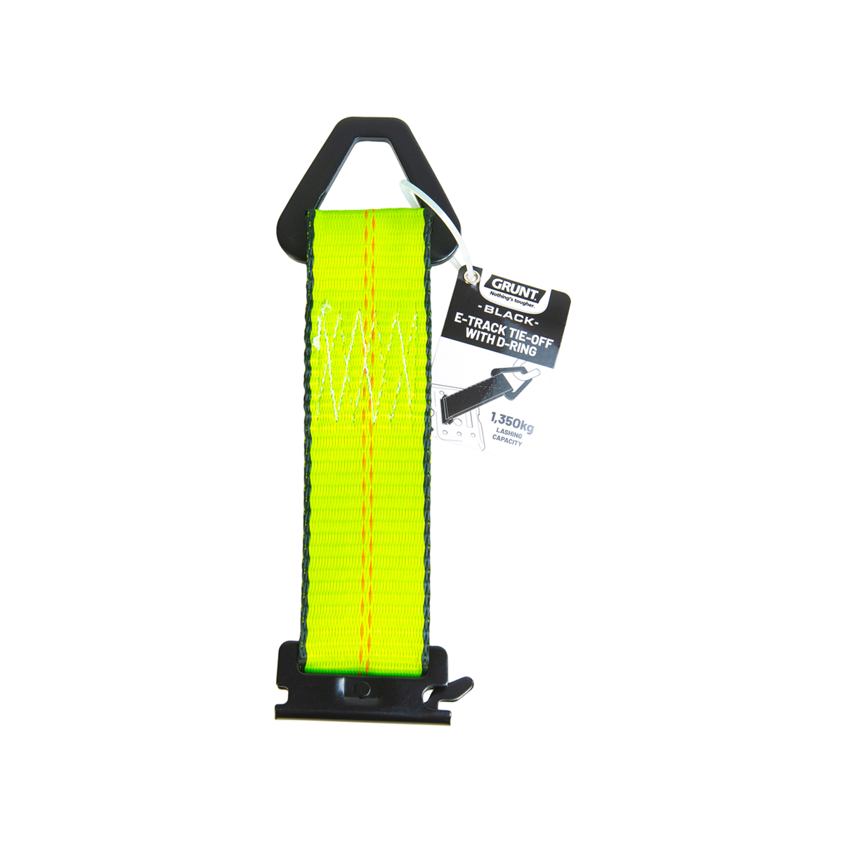 Grunt E Track Tie Off 50mm x 18cm - D Ring - Black - 1350kg Lashing Capacity - SuperSaverAU - view 2