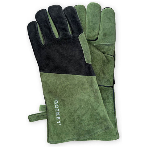 Gozney Heat Resistant Gloves - Olive Green - Extended Cuffs - Textured Grip - AM2131