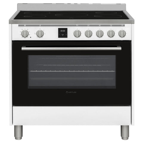 Artusi 90cm Freestanding Induction Oven 100L - White, Five-Zone Cooktop, Nine Functions - AFI902W