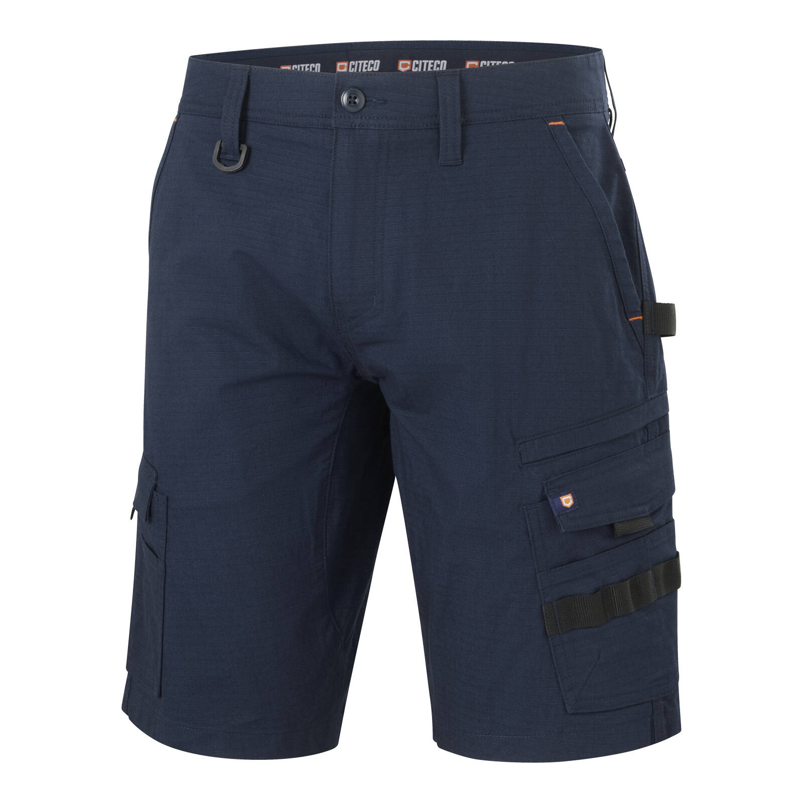 Citeco Men's Navy Mid Shorts - Ripstop Cargo Stretch, Size 82R