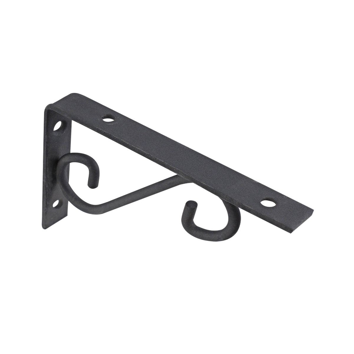 Carinya Scroll Stayed Bracket - 250 x 125mm - Powder Coated Steel - Black - SuperSaverAU - view 1