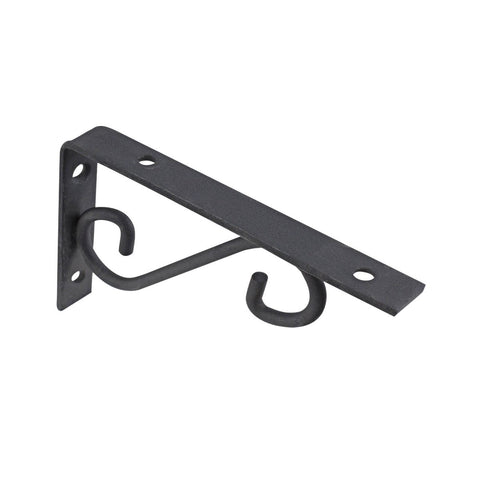 Carinya 250 x 125mm Black Powder Coated Steel Scroll Stayed Bracket 80kg