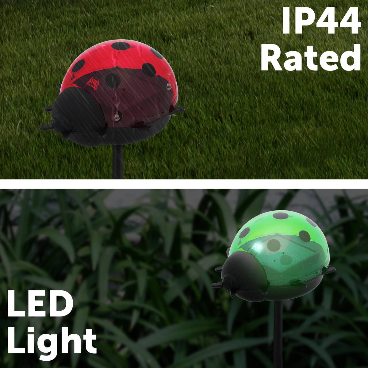 Click Solar Path Light Ladybug - Solar Powered Outdoor Lighting - 60mm x 140mm - Red - SuperSaverAU - view 4
