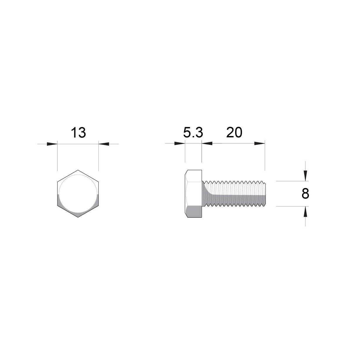 Zenith Hot Dip Galvanised Hex Head Bolts M8 x 20mm 25 Pack Durable - SuperSaverAU - view 4