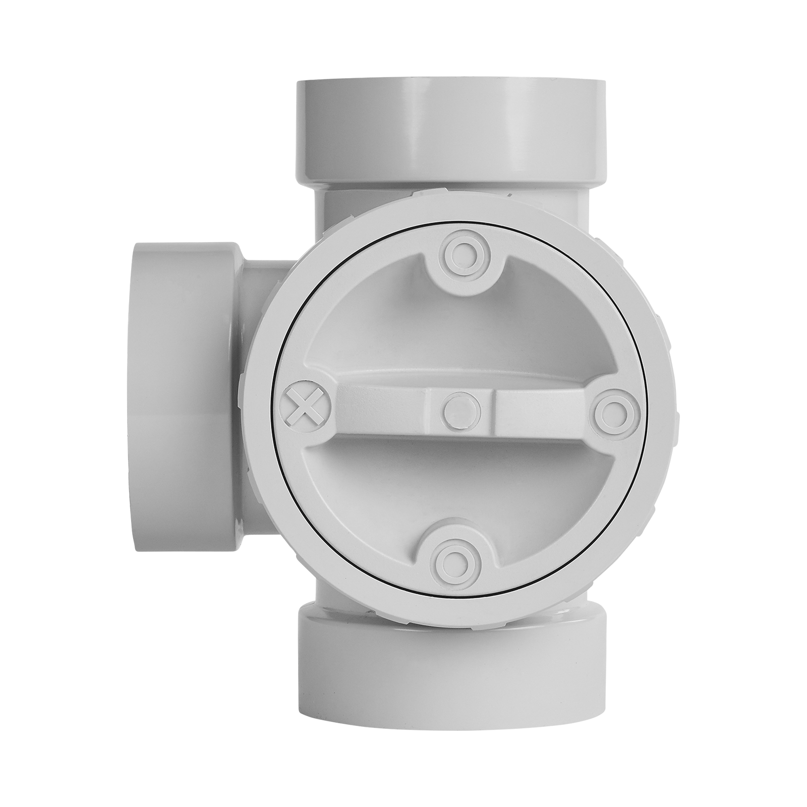 Rain Harvesting 90mm 3-Way Water Diverter, Grey PVC Push-Fit