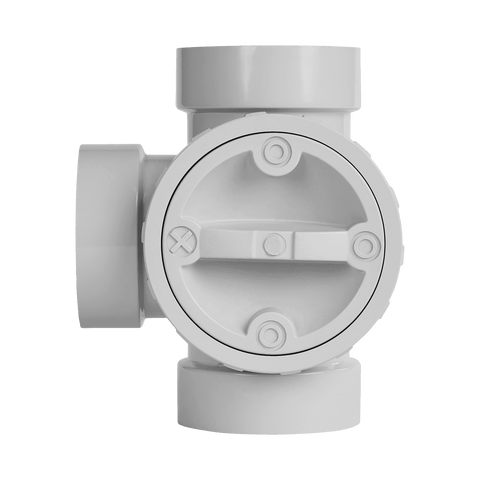 Rain Harvesting 90mm 3-Way Water Diverter, Grey PVC Push-Fit