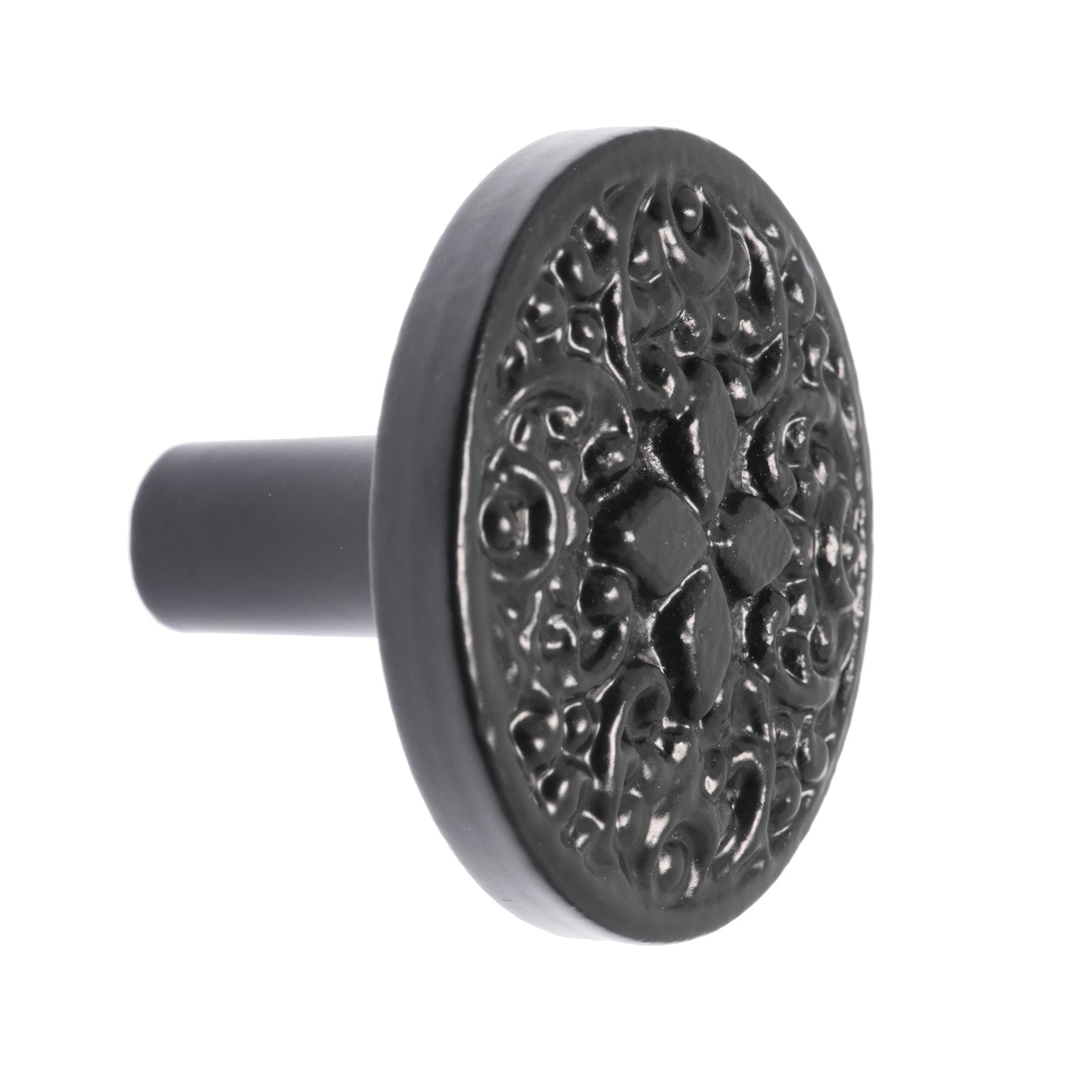 Lane 41mm Matte Black Round Iron Cabinet Knob for Doors and Drawers