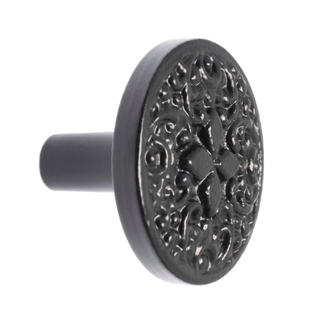 Lane 41mm Matte Black Round Iron Cabinet Knob for Doors and Drawers