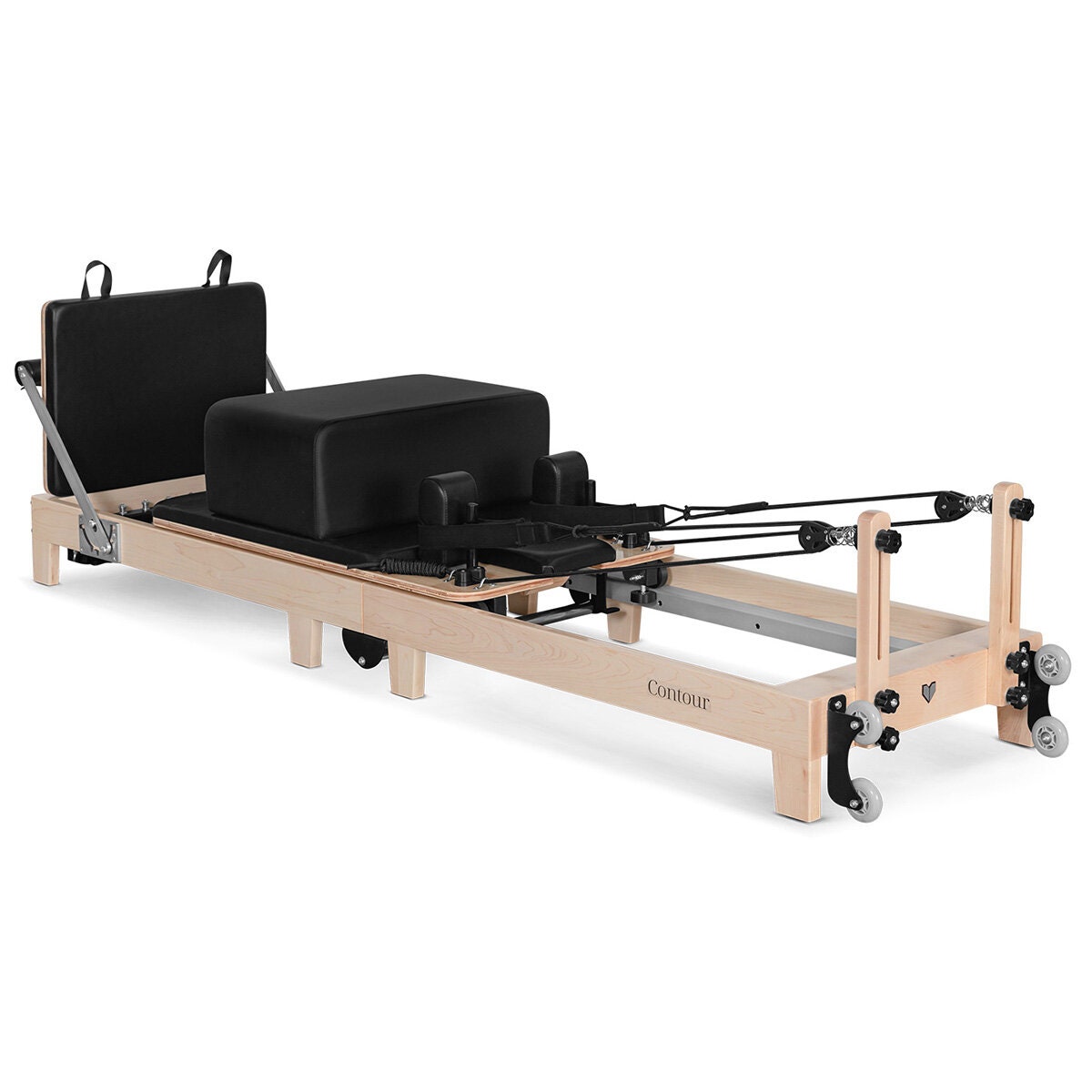 Lifespan Fitness Contour 2 folding wood Pilates reformer set - maple frame - black trim - LFRF-CONTFLD2