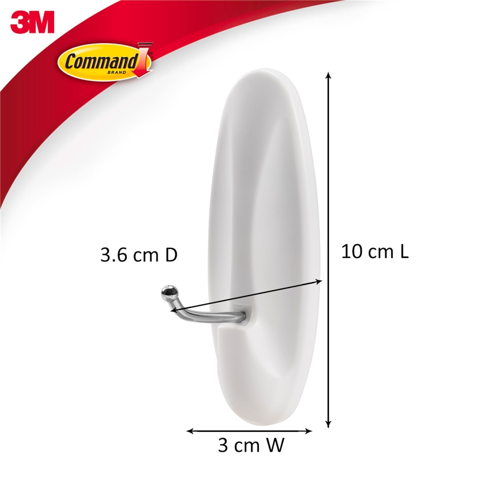 Command Large White Adhesive Wire Hook, Damage-Free - 1 Pack
