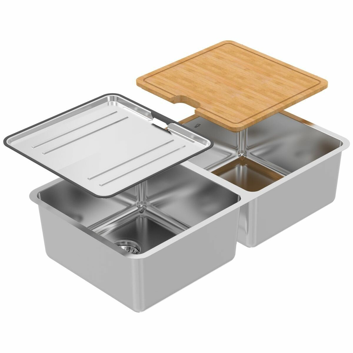 Abey stainless steel sink pack with pull out mixer tap, dish rack and chopping board - 5 star rated - WNL200T