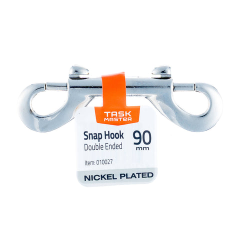 Taskmaster 8 x 90mm Nickel Plated Double Ended Snap Hook