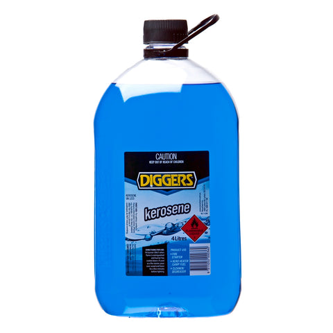 Diggers Household Kerosene 4L - Low VOC Liquid Fuel, Heater & Lamp Fuel, Degreaser