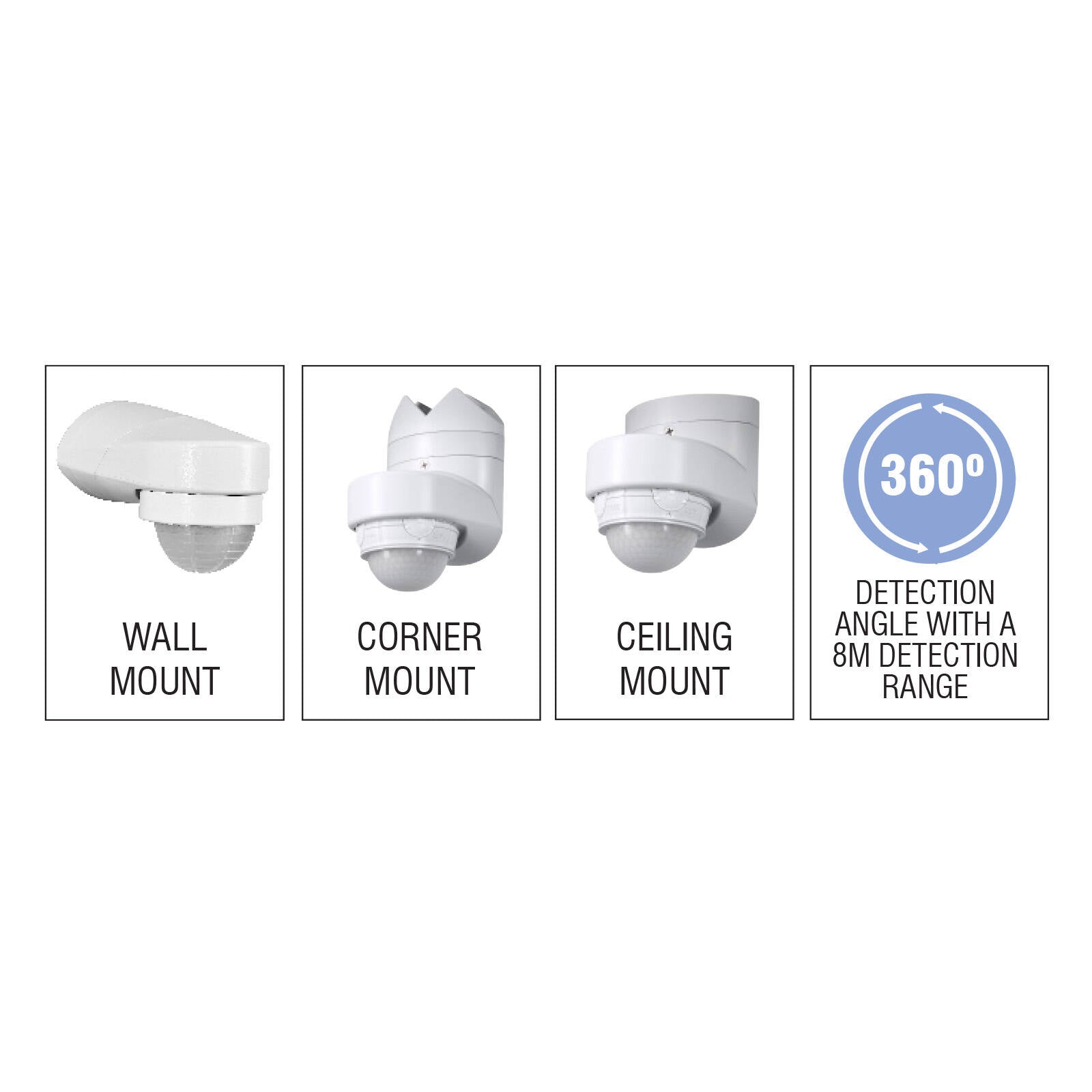 Brilliant White Versa 360 3 Way Mount PIR Motion Sensor Outdoor 22614/05