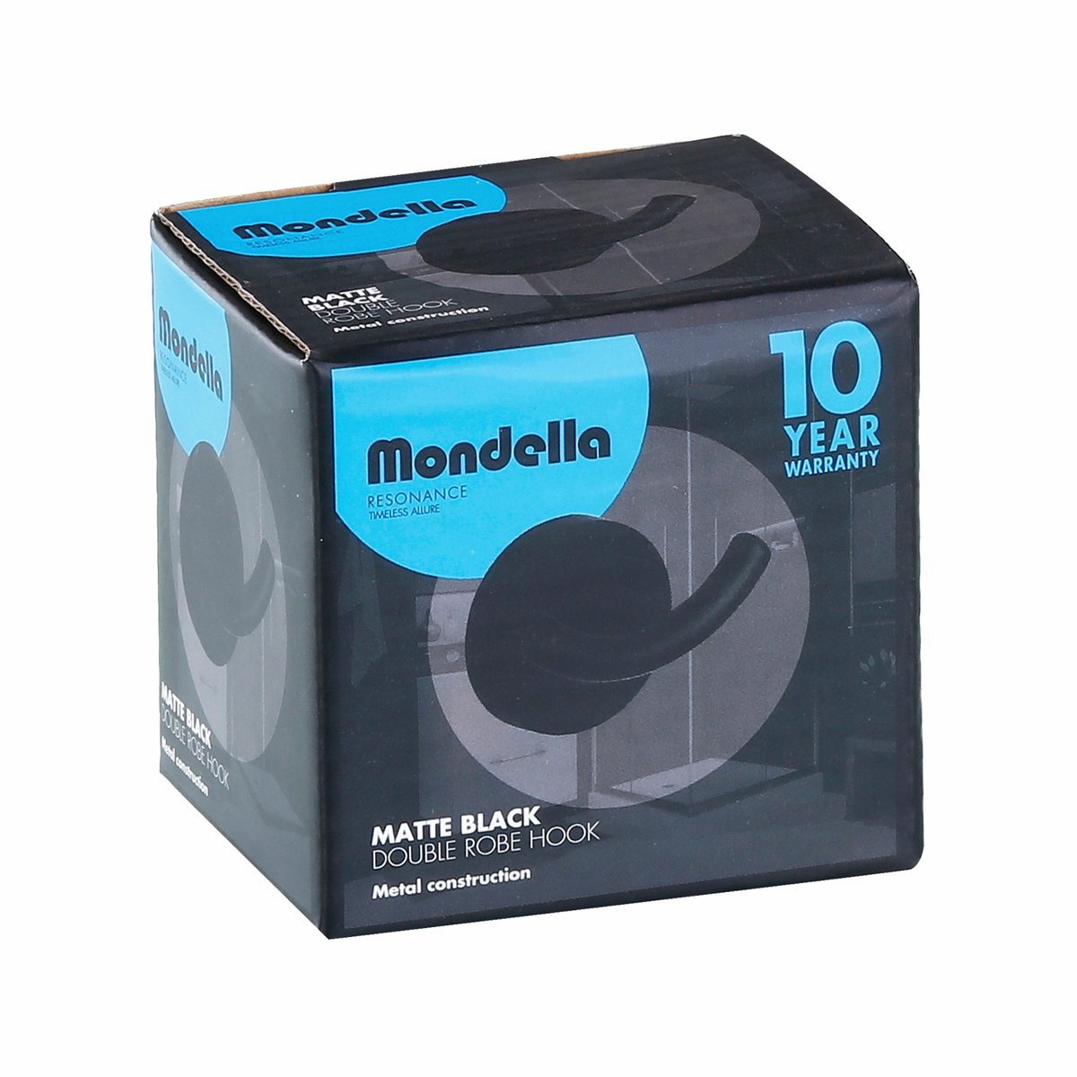 Mondella Resonance 70mm Matte Black Double Robe Hook