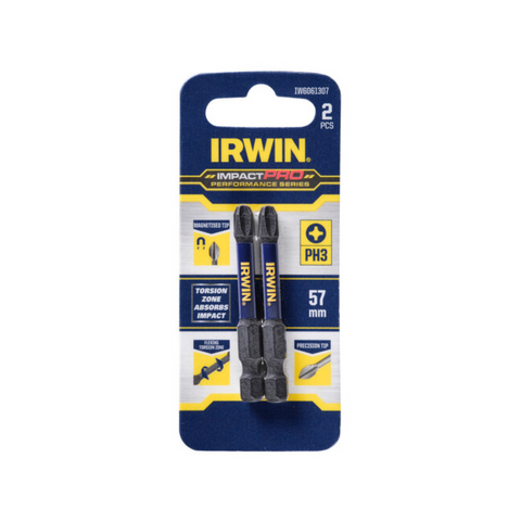 Irwin Impact Pro Performance 57mm PH3 Screwdriver Bit 2 Pack