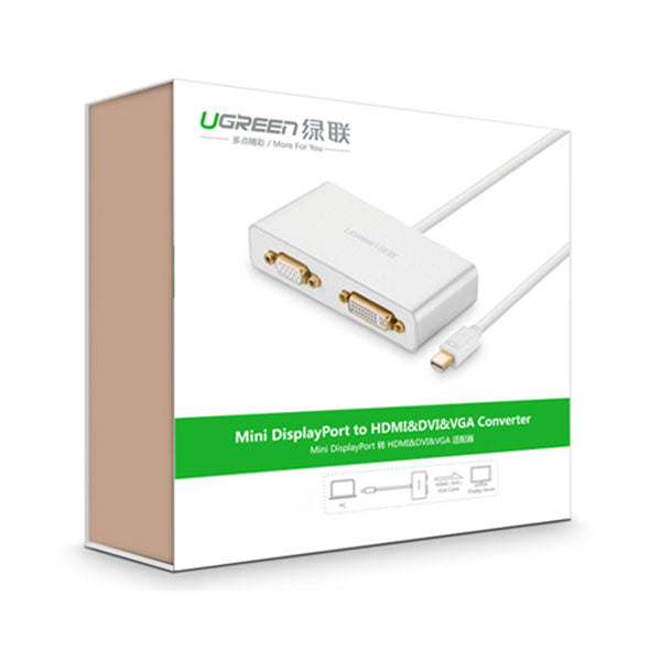 UGREEN 3-in-1 Mini DisplayPort to HDMI&VGA&DVI converter - white (10438) - SuperSaverAU - view 3
