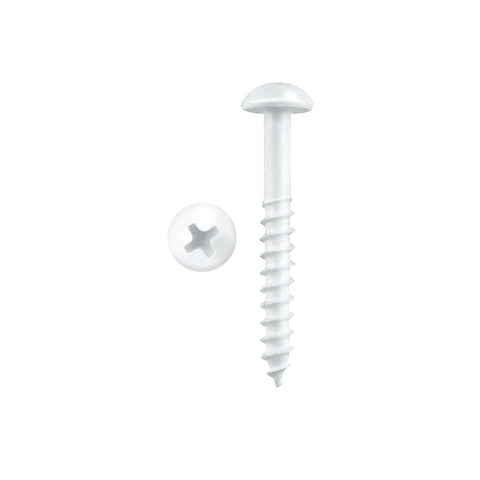 Pinnacle 4.0 x 30mm White Round Head Timber Screws - 20 Pack