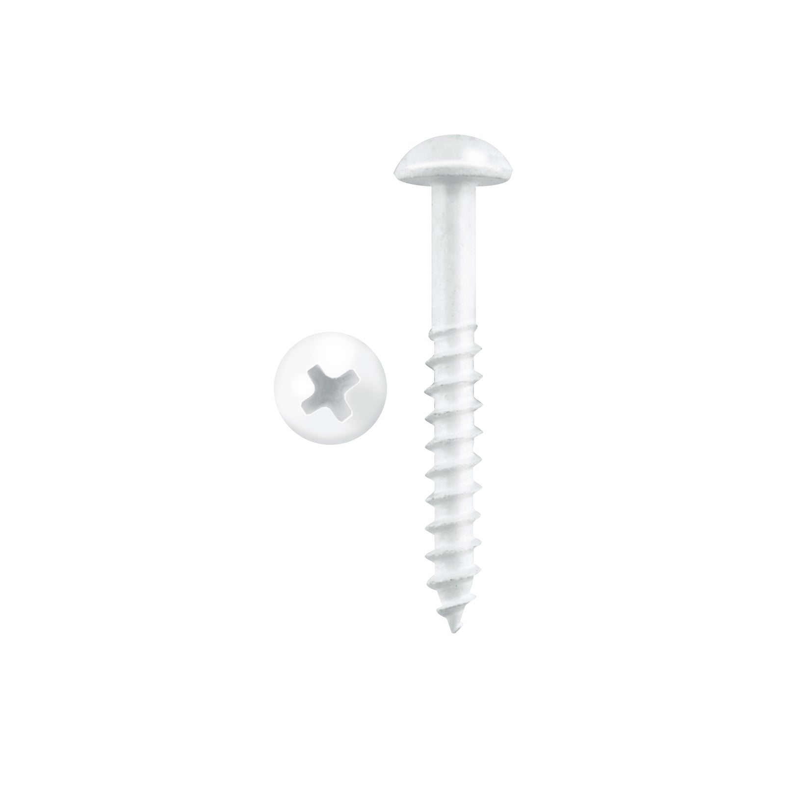 Pinnacle 4.0 x 30mm White Round Head Timber Screws - 20 Pack