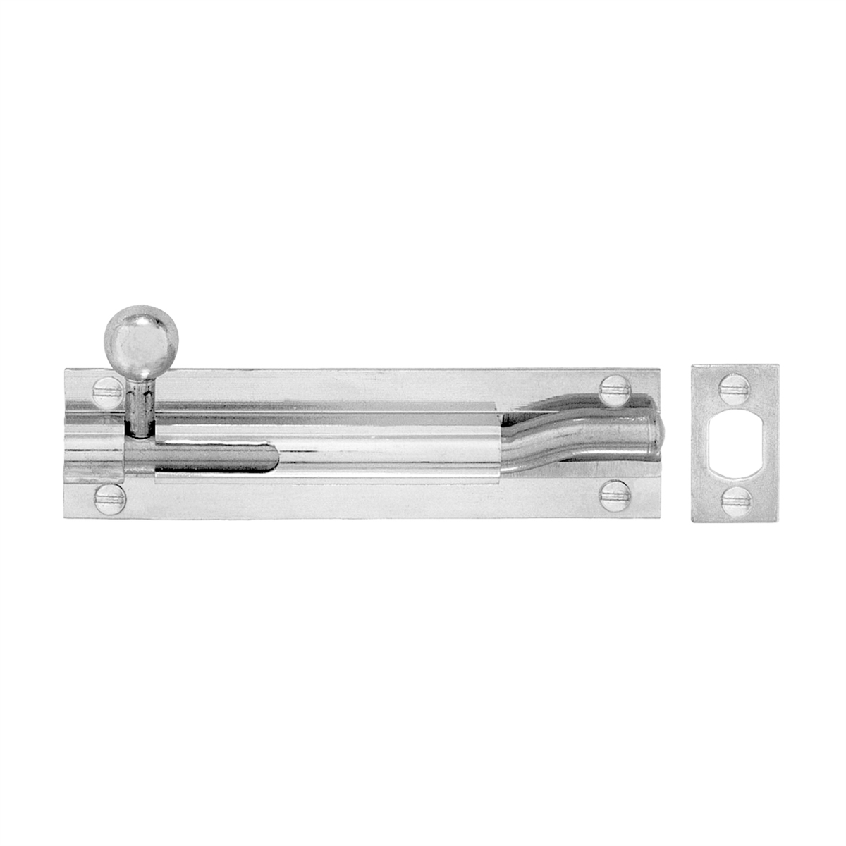 Delf Trade 100 x 25 x 20mm Satin Chrome Solid Brass Offset Barrel Bolt