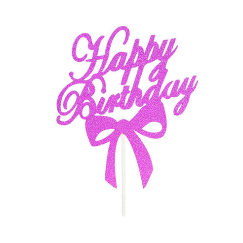 Acrylic Cake Topper, 11cm Wide - Rose Red Bowknot