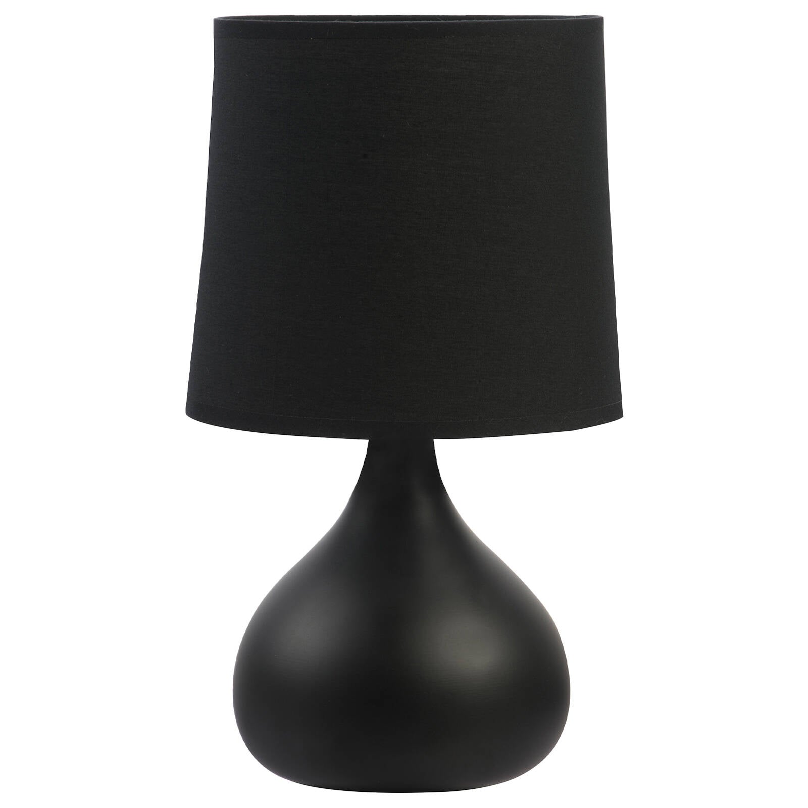 Verve Design Black Ceramic Dala Table Lamp - 40W E14 Drum Shade