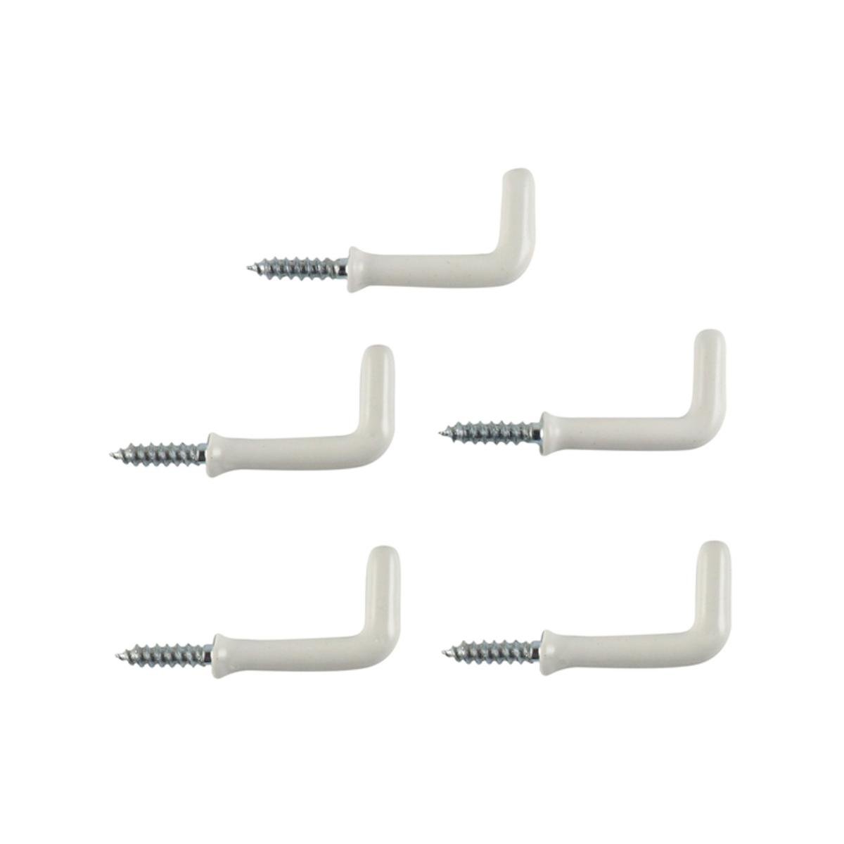 Everhang Square Hook - 25mm - White PVC - Easy Install 5 Pack - SuperSaverAU - view 1