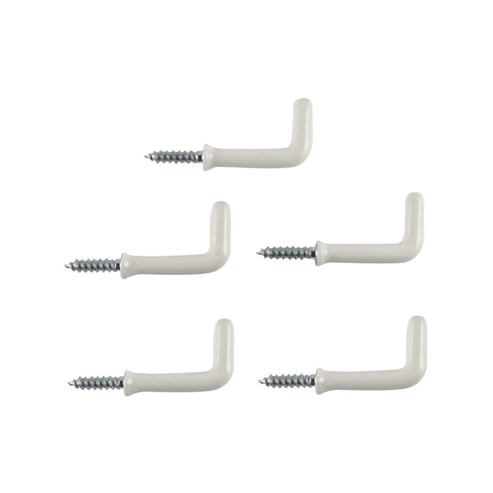 Everhang 25mm White PVC Coated Steel Square Hook - 5 Pack