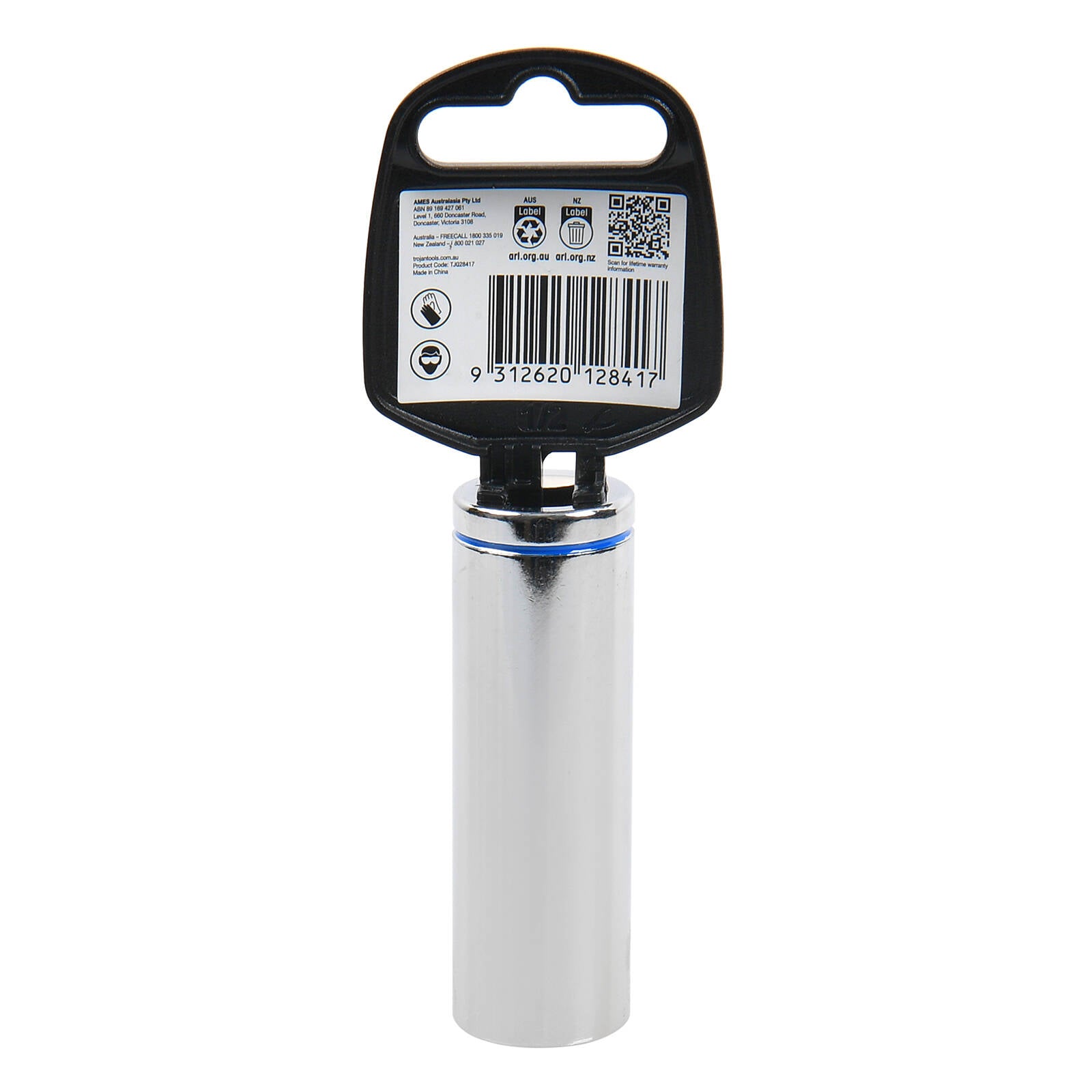 Trojan 19mm Deep Socket 1/2" Drive Chrome Vanadium 12 Point