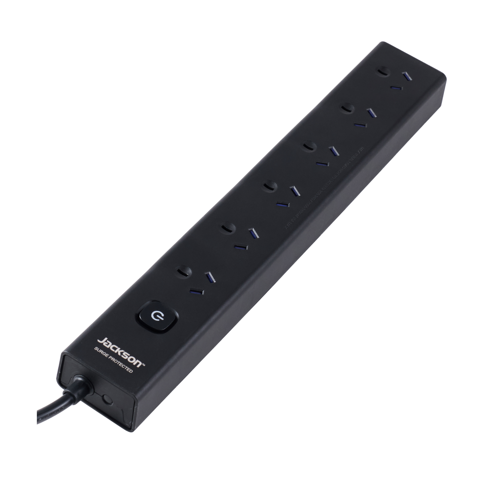 Jackson 6 Outlet Powerboard with Master Switch, 350J Surge, Black