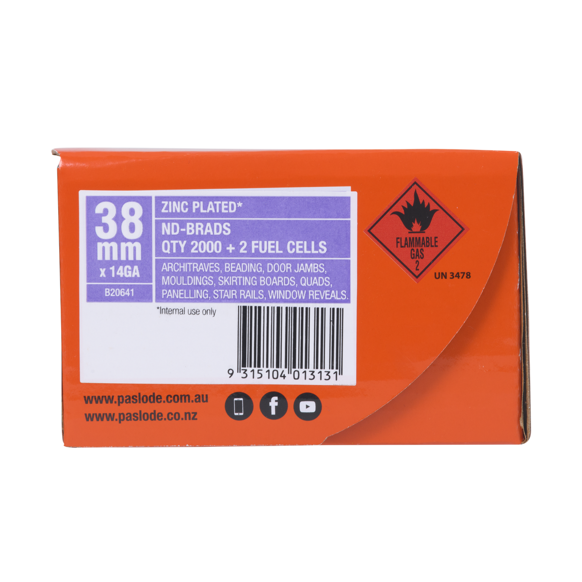 Paslode Nd Brad - 14g x 38mm - Zinc Plated - 2000 Pack - SuperSaverAU - view 3