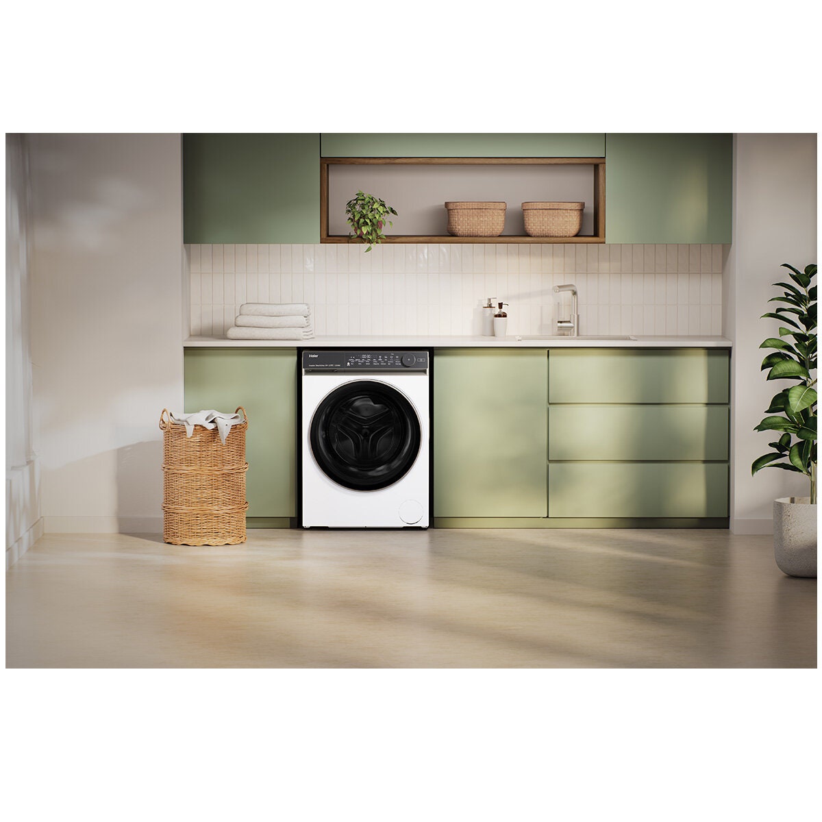 Haier 500 Series 10kg Front Loader - White, Auto Dose, UV Protect, 5 Star Energy - HWF10NW1