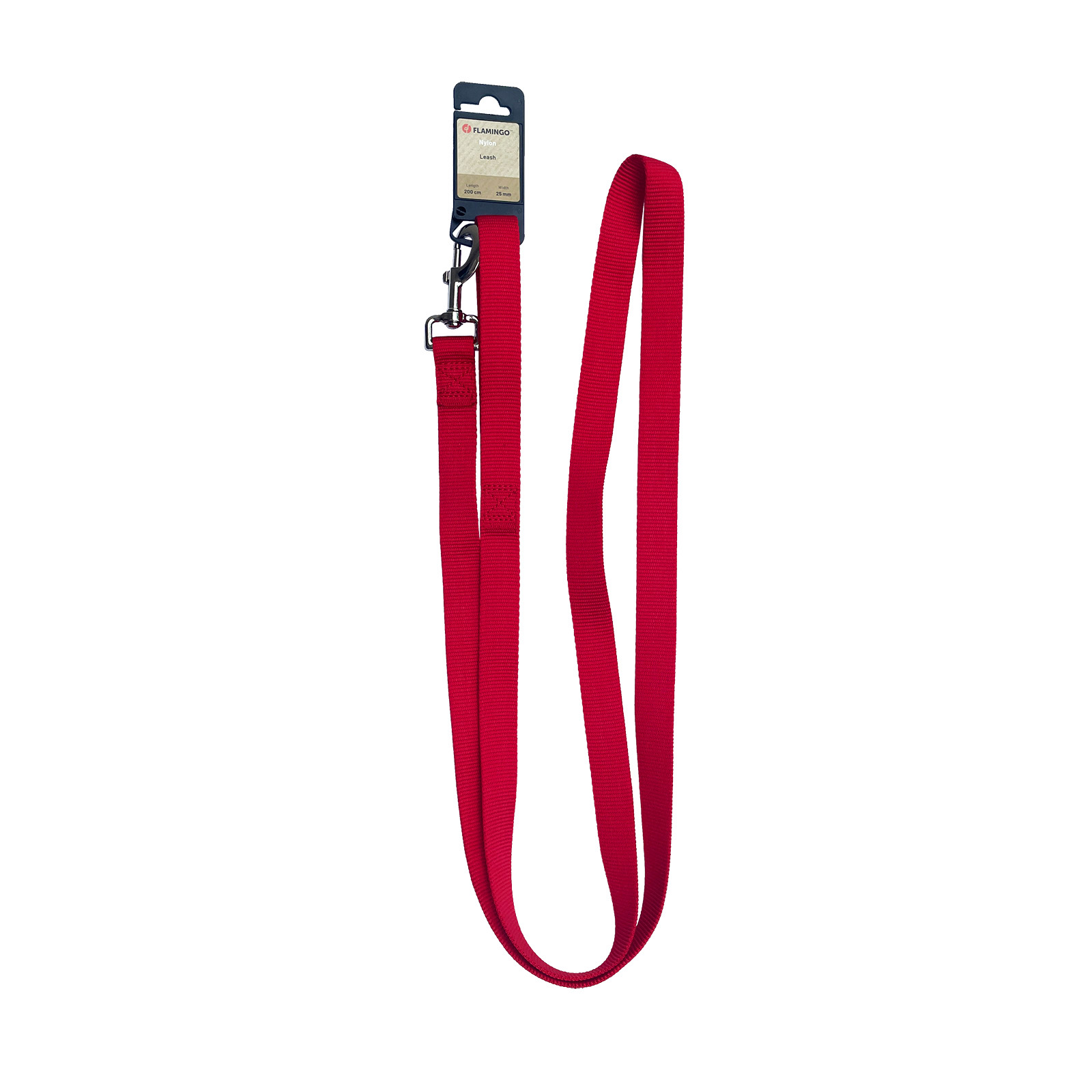Flamingo Ziggi 200 x 2.5cm Red Fixed Dog Leash, Nylon