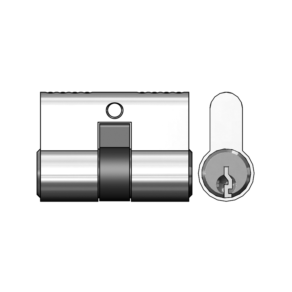 Rolltrak 50mm Chrome High Security Cylinder Lock with 3 C4 Keys