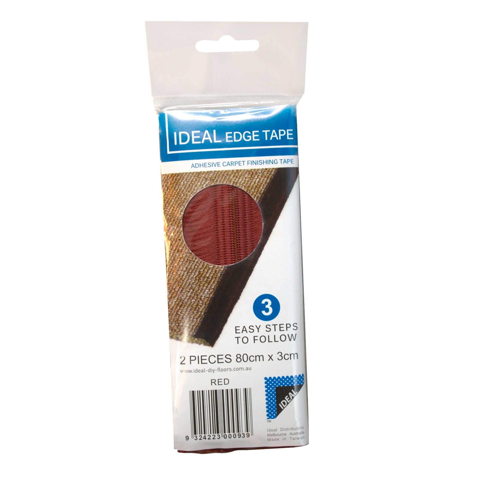 Ideal Red Carpet Runner Binding Tape 80cm x 3cm, Polyester Self-Adhesive 2 Pack