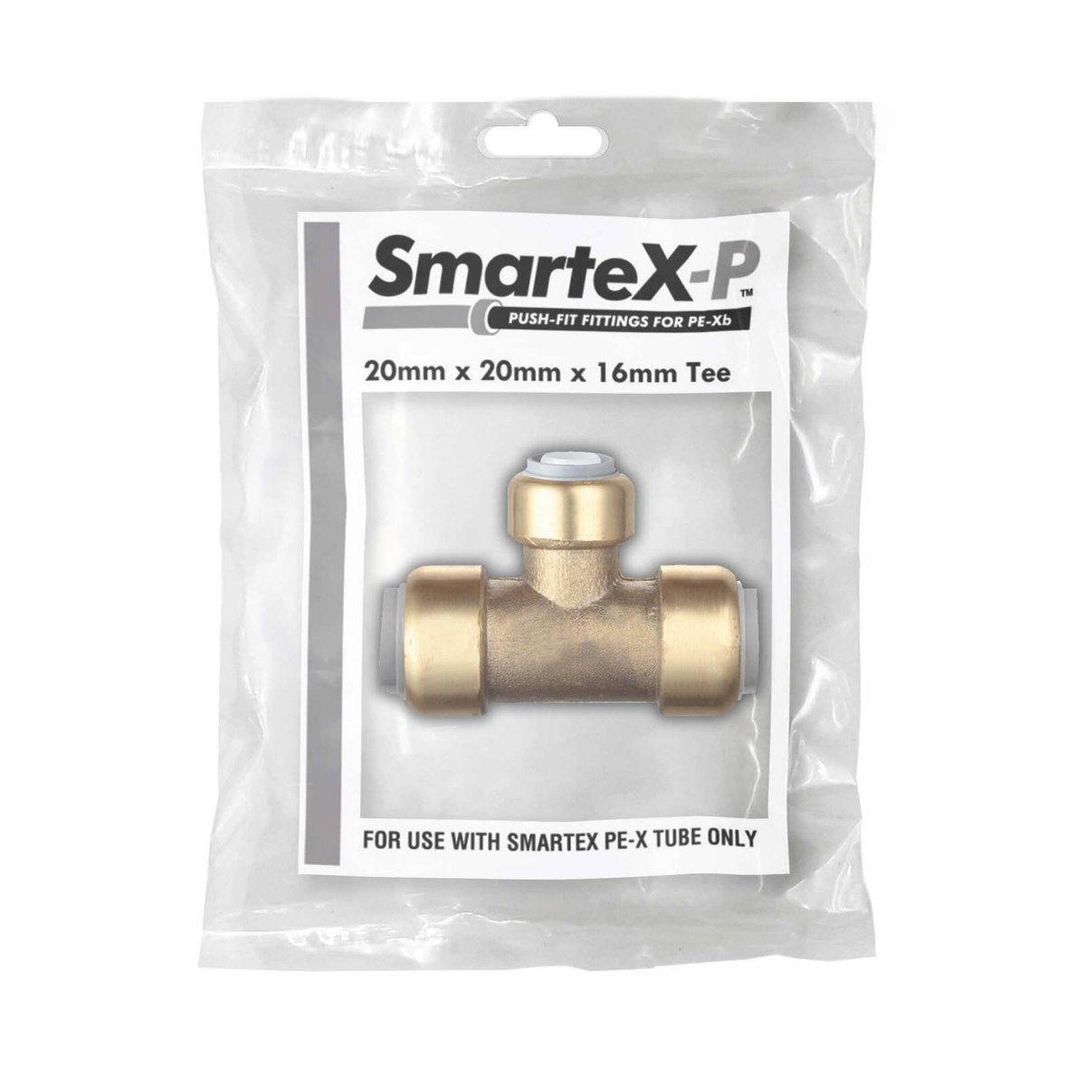 SmarteX-PEX 20 x 20 x 16mm Push-to-Fit Lead Free Brass Reducing Tee