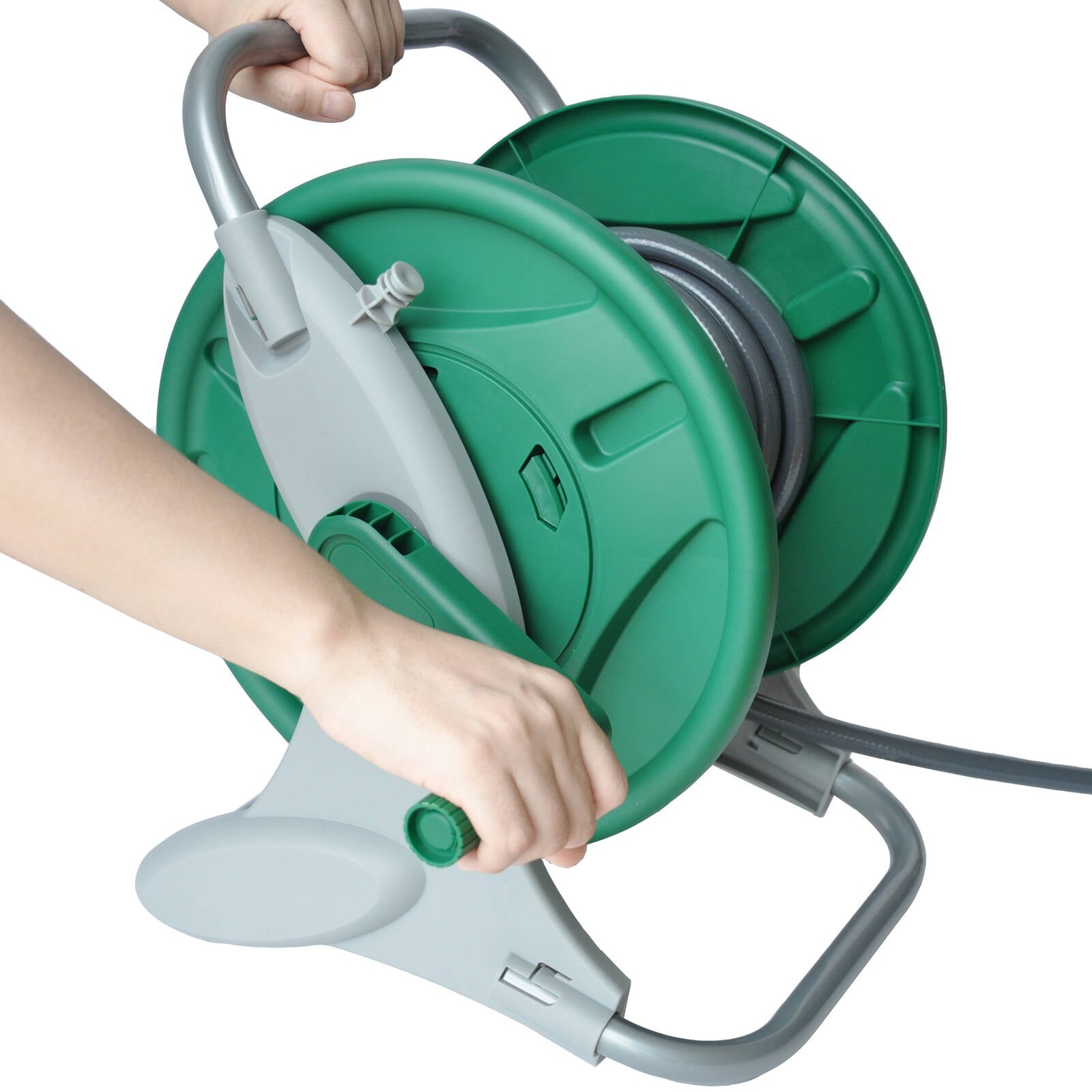 Garden Basics 20m Manual Hose Reel Blue/Grey
