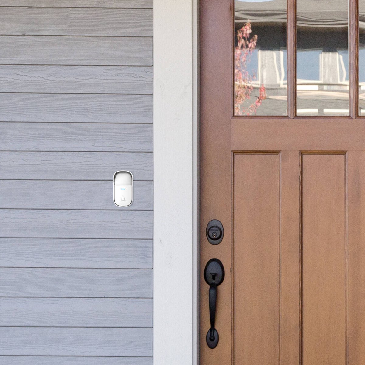 Arlec Plug in Door Chime - 150m Wireless Kinetic Push Button - White - Weatherproof - SuperSaverAU - view 3
