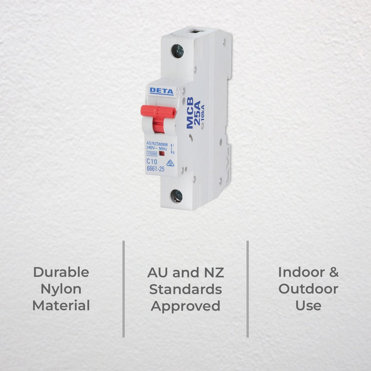 DETA 25A 1 Pole 240V DIN Rail Miniature Circuit Breaker 6661-25B