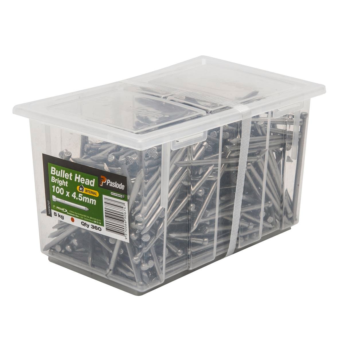 Paslode Bright Bullet Head Nails 100mm 4.5mm 5kg Heavy Duty - SuperSaverAU - view 1