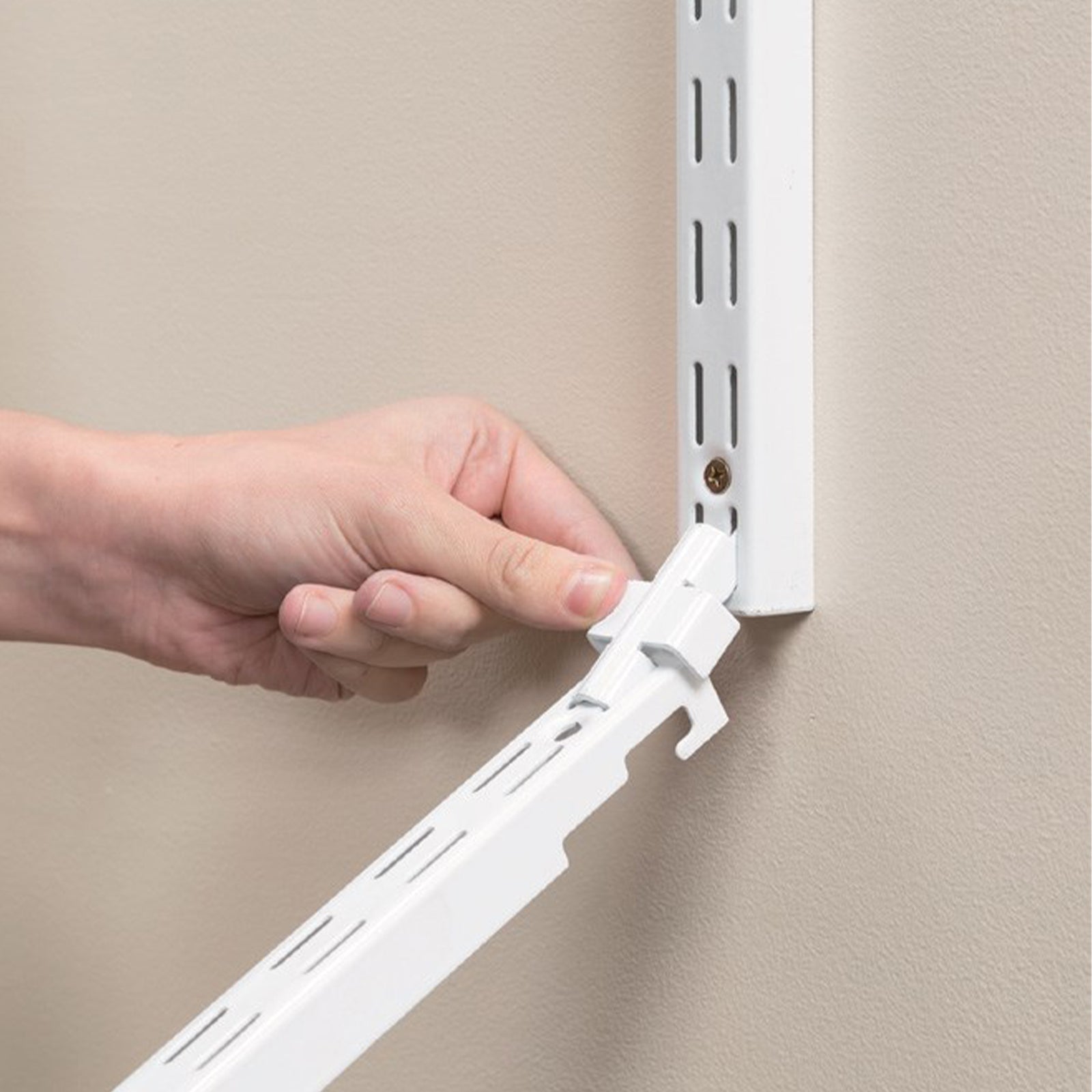 Flexi Storage Home Solutions White Double Slot Wall Strip Joiner - Steel 2 Pack