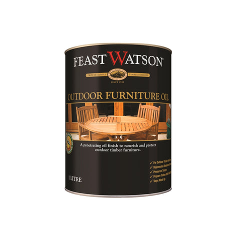 Feast Watson Outdoor Furniture Oil 1L Clear Oil-Based Waterproof Splatter Resistant