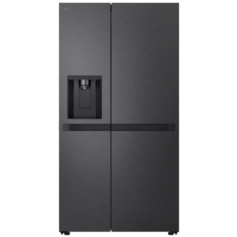 LG 625L Side by Side Fridge Freezer - Matte Black with Non-Plumbed Ice and Water Dispenser - GS-N599MBL