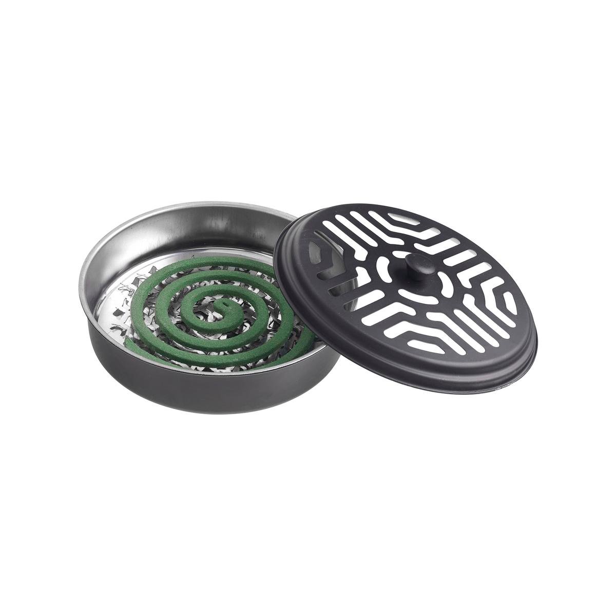Bite Shield Mosquito Coil Diffuser with 10 Pack Coils & Stand, Black, Outdoor, BSH308